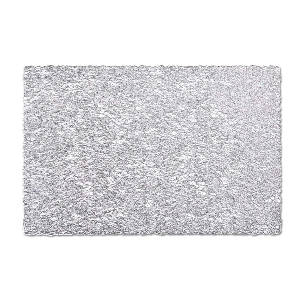 Sottopiatto "Weave", plastica, argento, 45x30 cm