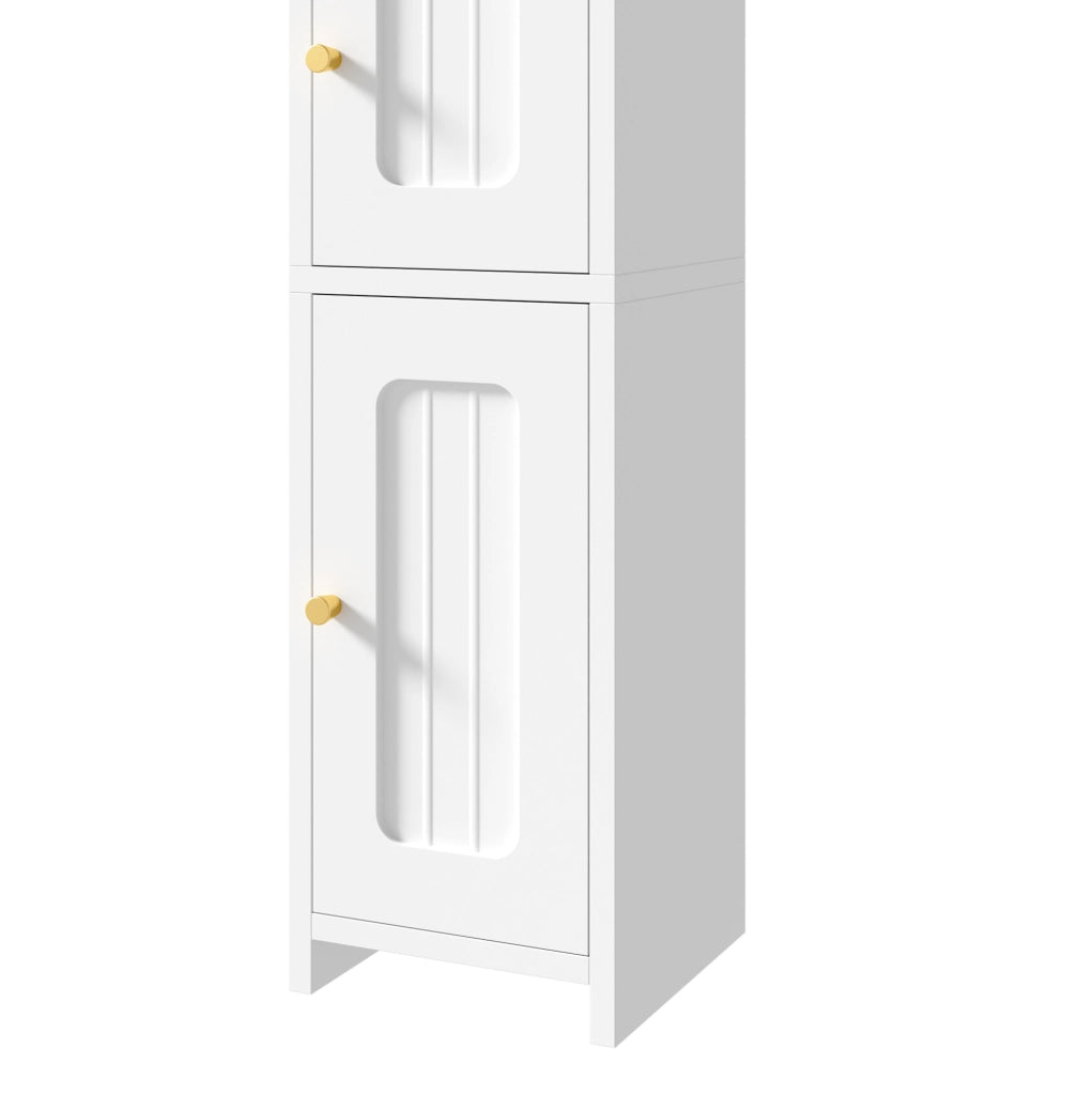 Mobiletto multiuso stretto bianco 20 × 20 × 80 cm con ripiano regolabile
