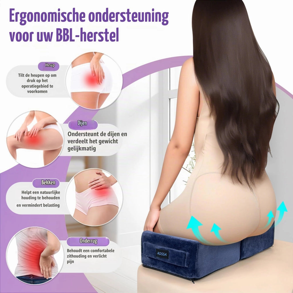 Cuscino di supporto post-operatorio per interventi di lifting del gluteo, dimensioni 40x20x9 cm