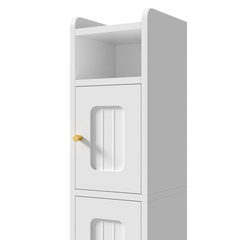 Mobiletto multiuso stretto bianco 20 × 20 × 80 cm con ripiano regolabile