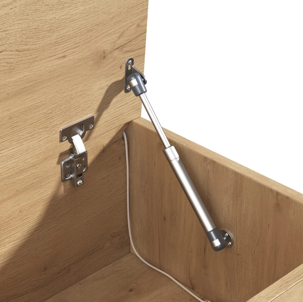 Set ingresso con appendiabiti a parete e panca scarpiera, rovere