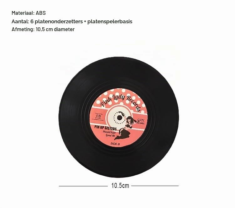 6 sottobicchieri antiscivolo, diametro 10,5 cm, per bevande