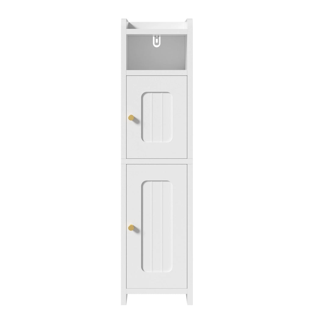 Mobiletto multiuso stretto bianco 20 × 20 × 80 cm con ripiano regolabile