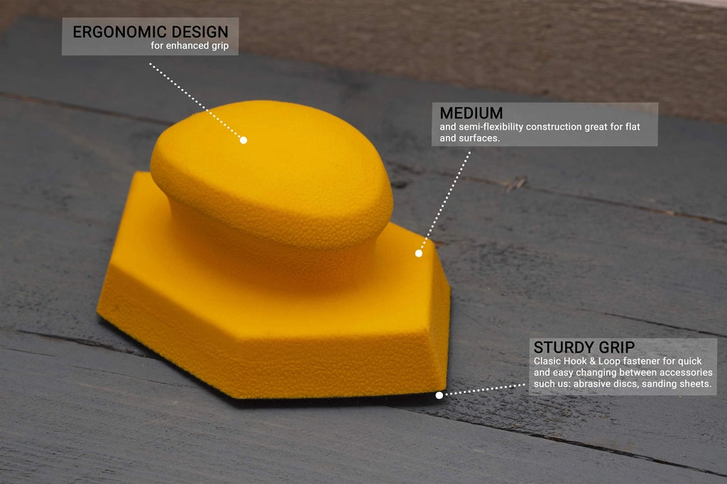 Blocco abrasivo, con velcro, densità media, ergonomico