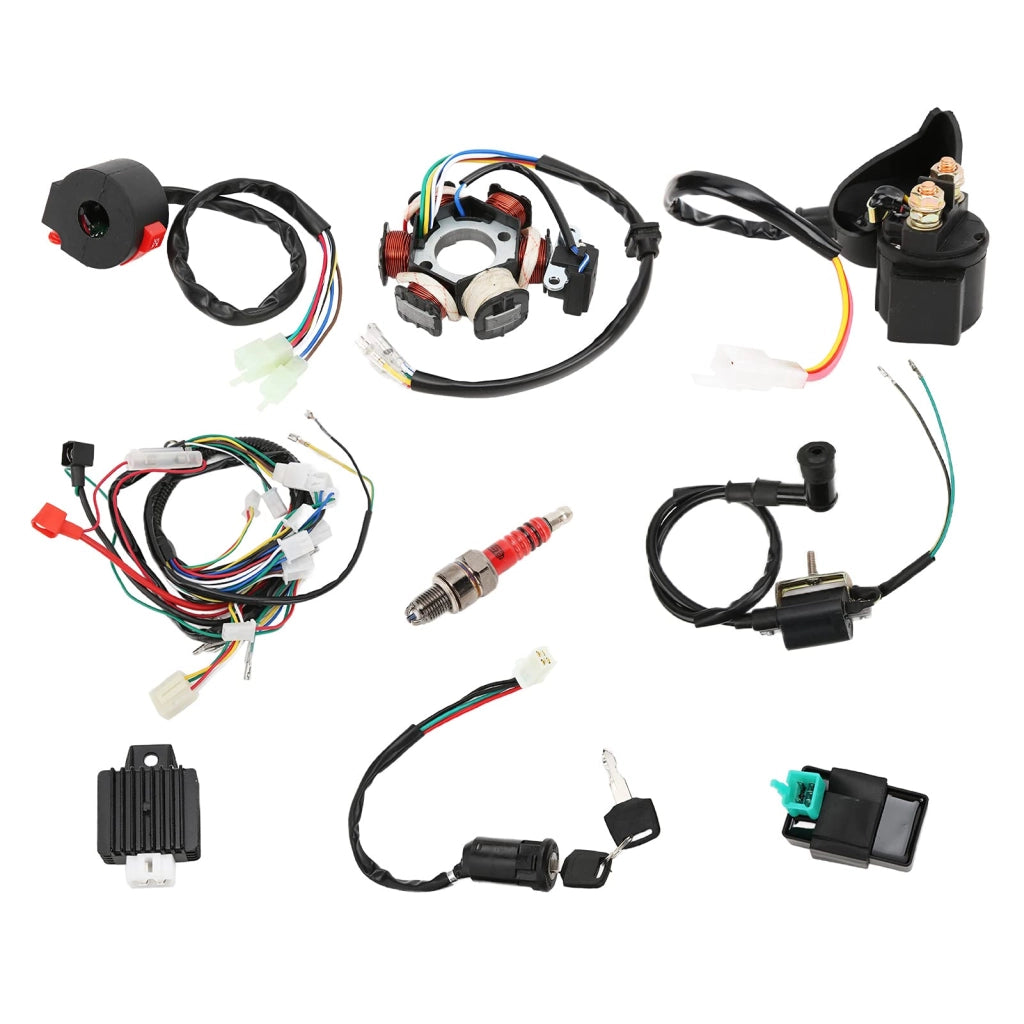 Kit di cablaggi per ATV Quad da 50-125cc, include: centralina CDI, statore e bobina di accensione
