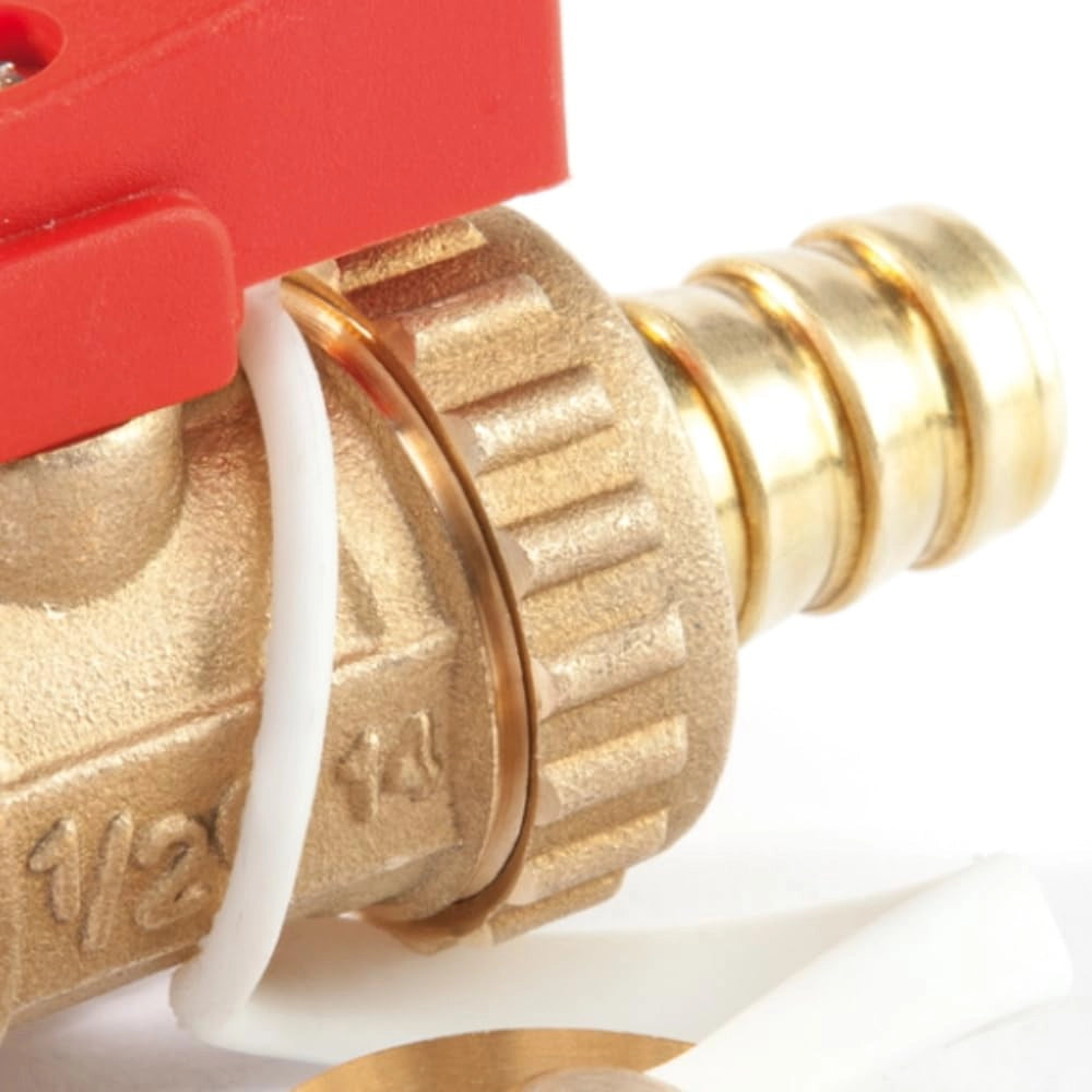 Valvola a sfera da 1/2 pollice (DN15) per caldaie, in ottone, con leva in nylon