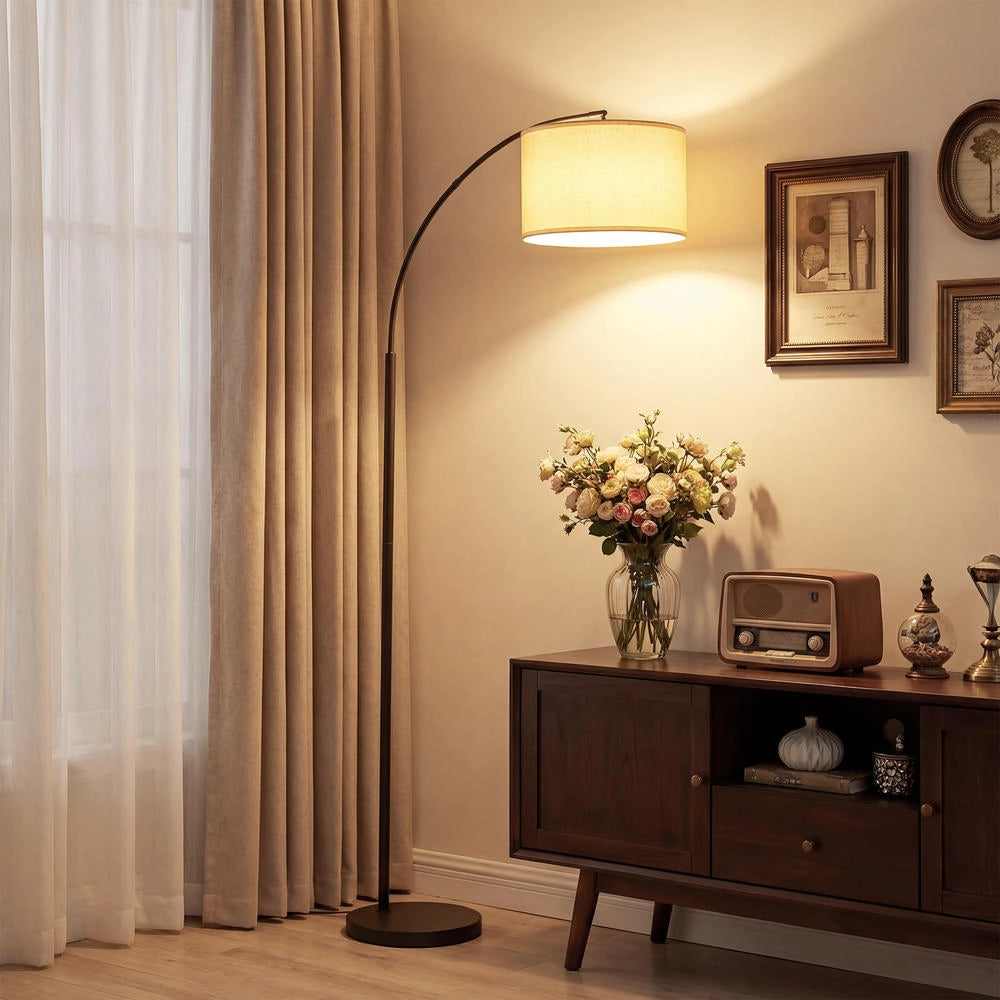 Lampada da Terra LED Regolabile con Telecomando Piantana Girevole Moderna 11 Luminosità e Colore 2700K-6500K Timer 1H per Casa e Salotto Nero