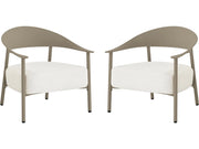 Set di 2 poltrone da giardino in plastica e metallo "Céora" - Colore taupe