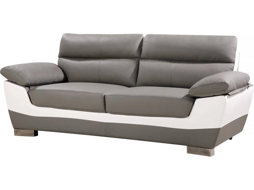 Divano in pelle rigenerata / PVC "DALLAS" - 169 x 88 x 90 cm - 2 posti - Nero