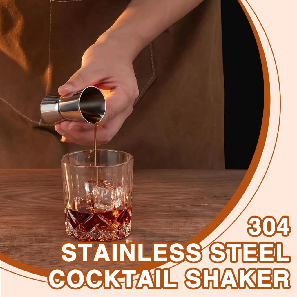 2 bicchieri misuratori per cocktail, da 2 cl e 4 cl, in acciaio inossidabile
