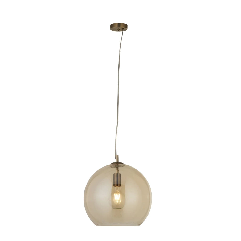 Sospensione Balls ambra e ottone antico 35 cm SearchLight