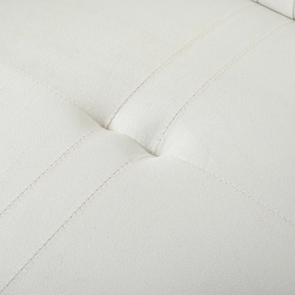 Divano letto 2 posti in velluto beige, schienali regolabili