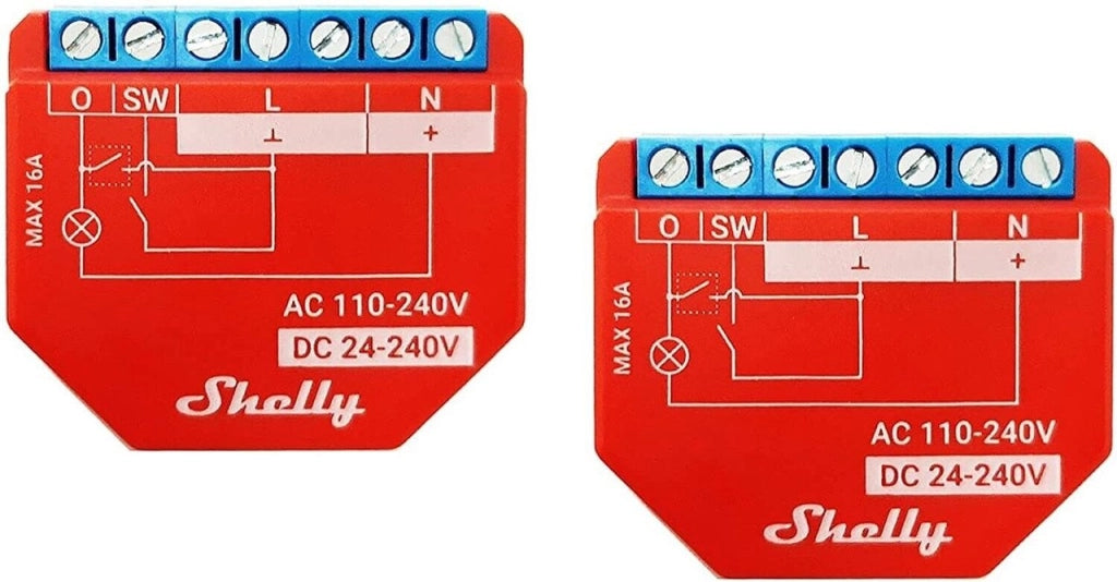 Shelly Relè Wi-Fi e bluetooth. controllo consumi. Shelly 1PM Plus - Two Pack