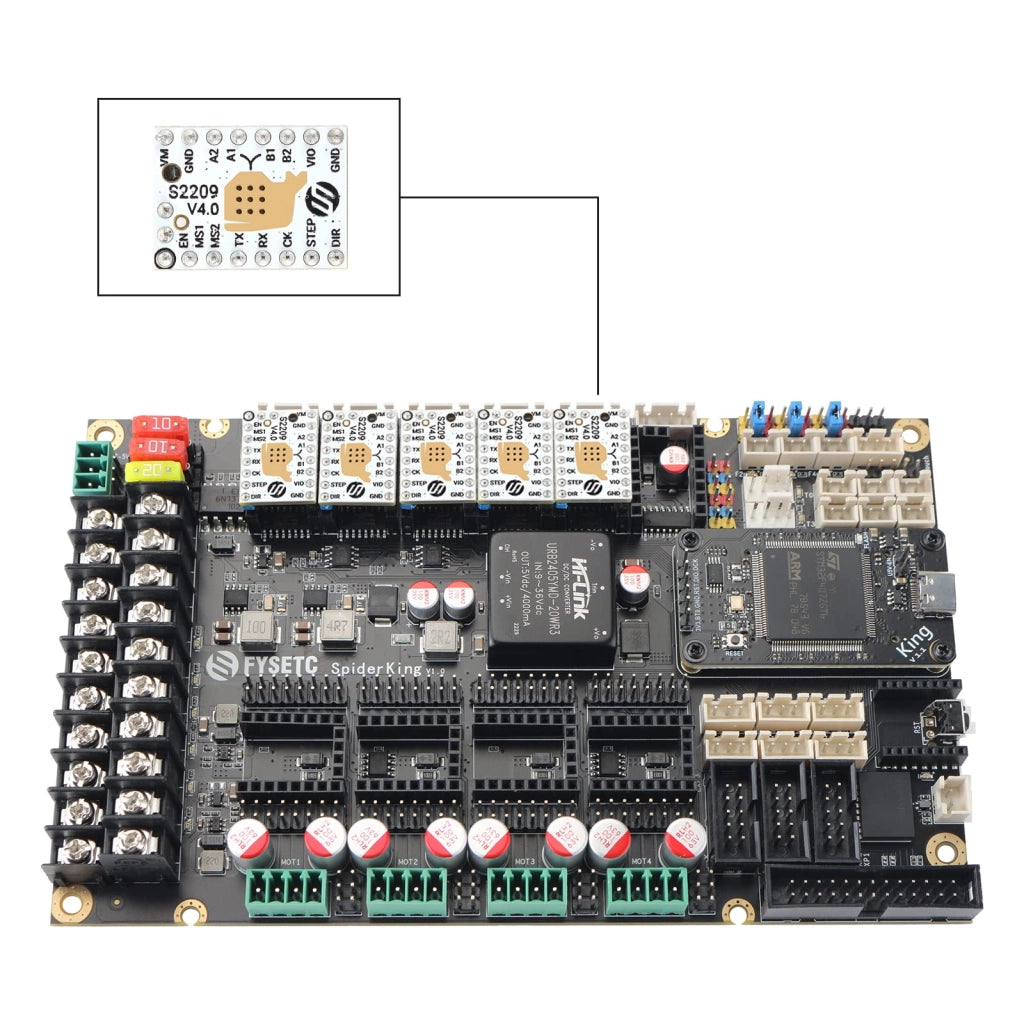 Driver per motori passo-passo TMC2209 V2.1, confezione da 5 pezzi, 256 microstep, 2,8 A, colore bianco