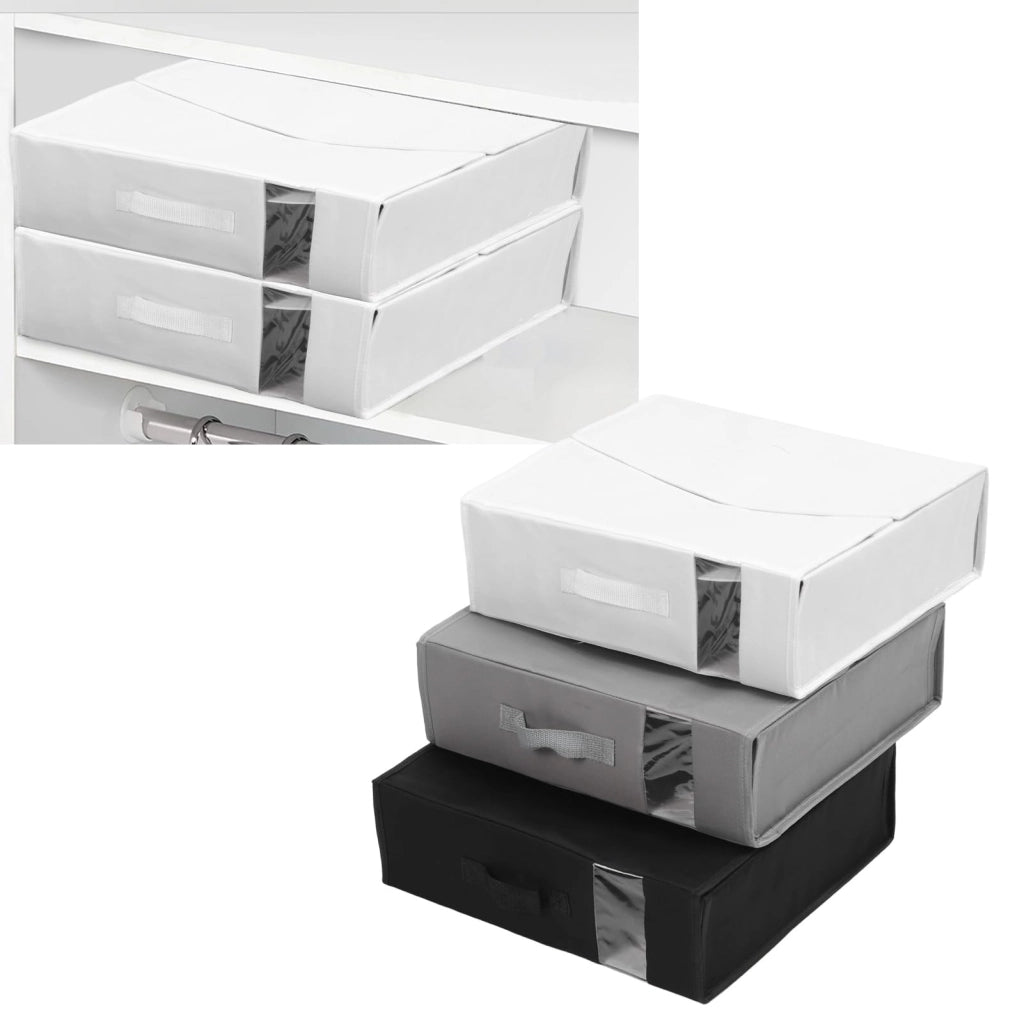 Set di 3 organizer per lenzuola in lino, dimensioni 40x33x5 cm, capacità 65 litri