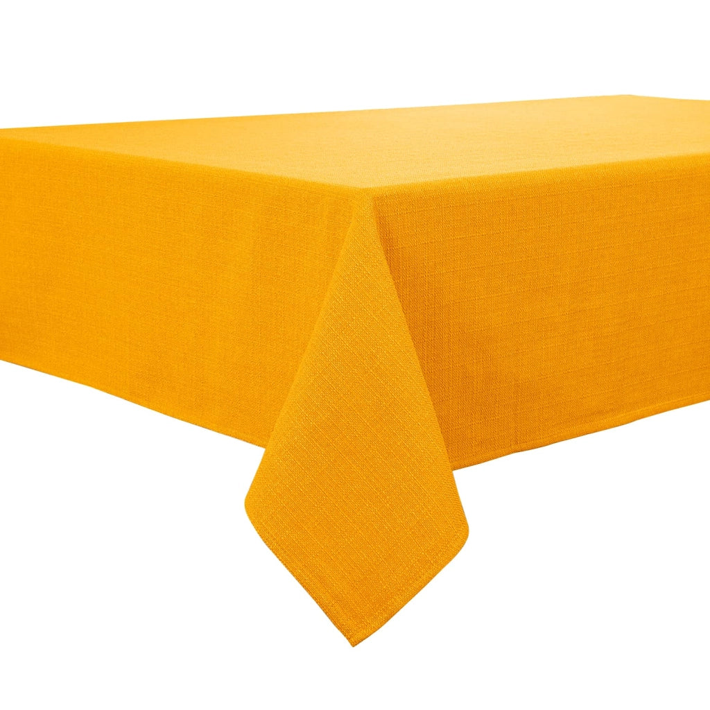 Tovaglia rettangolare, idrorepellente, aspetto lino, color oro, 145x300 cm