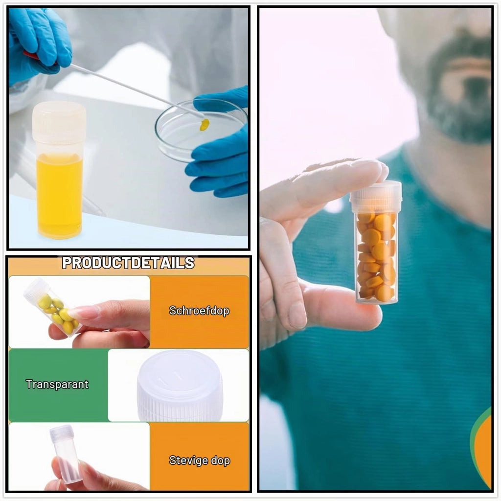 60 provette trasparenti in plastica da 5 ml, con scala graduata
