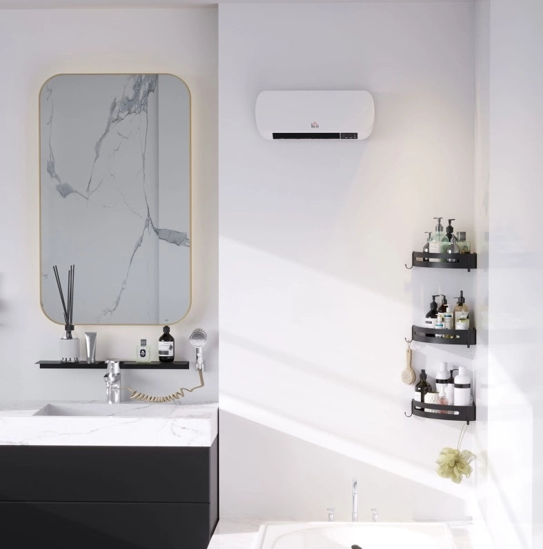 TERMOVENTILATORE da parete 2000 W con telecomando, timer 12 h, bianco