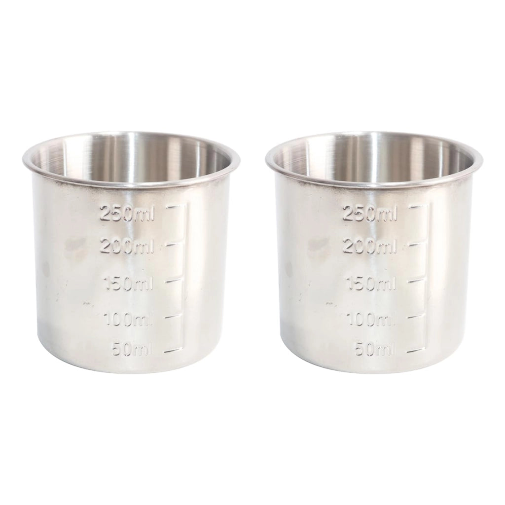 Set da 2 misurini in acciaio inossidabile da 250 ml con scala graduata