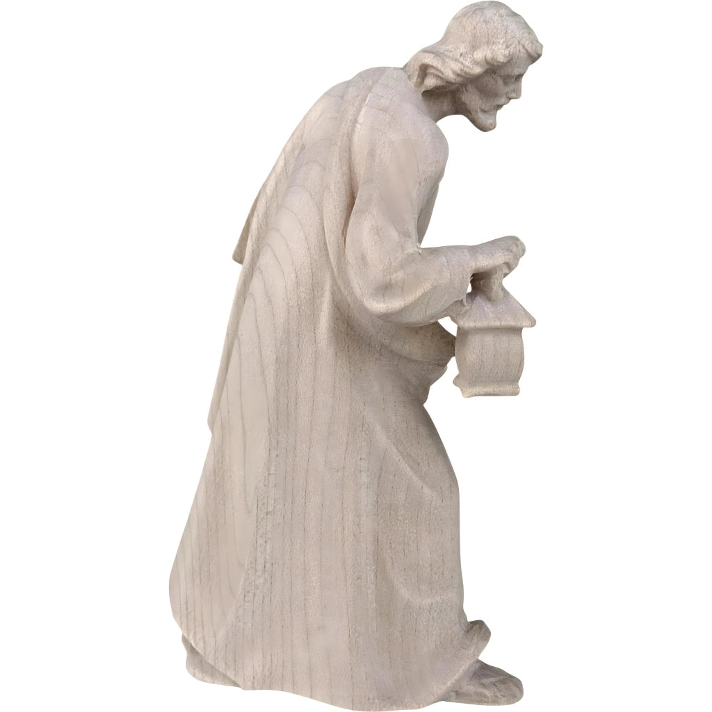 San Giuseppe con lanterna, legno dipinto a mano, 8 cm