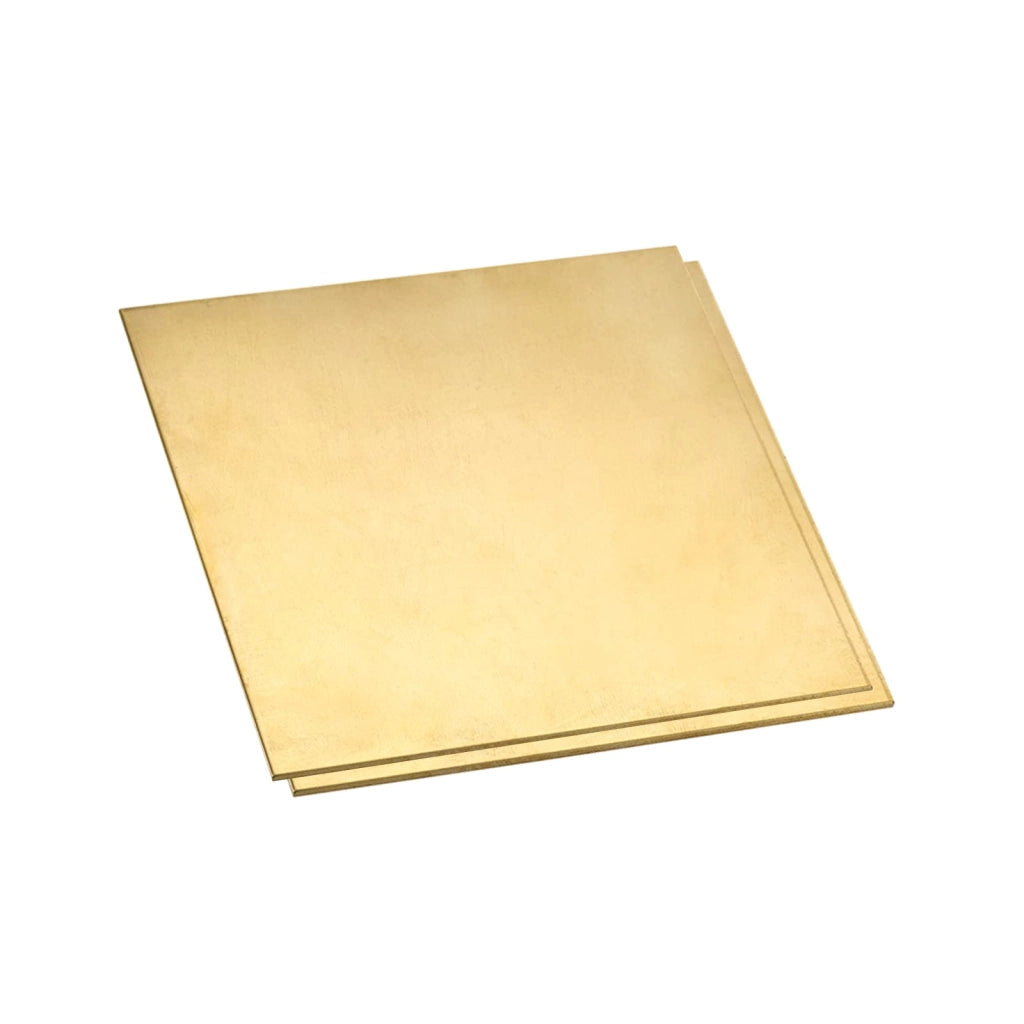 Piastre in ottone, dimensioni 100x100x1,5 mm, 2 pezzi, colore oro