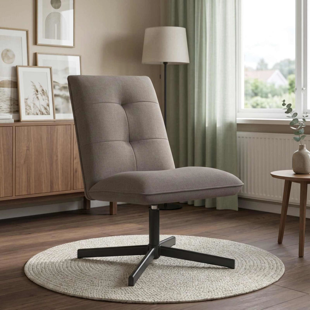 Sedia girevole Tortora Tessuto 42045541