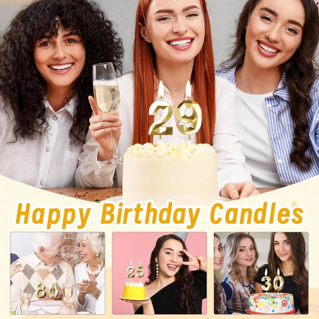 Candeline dorate per il 93° compleanno, numeri 3D "9" e "3", confezione da 2 pezzi