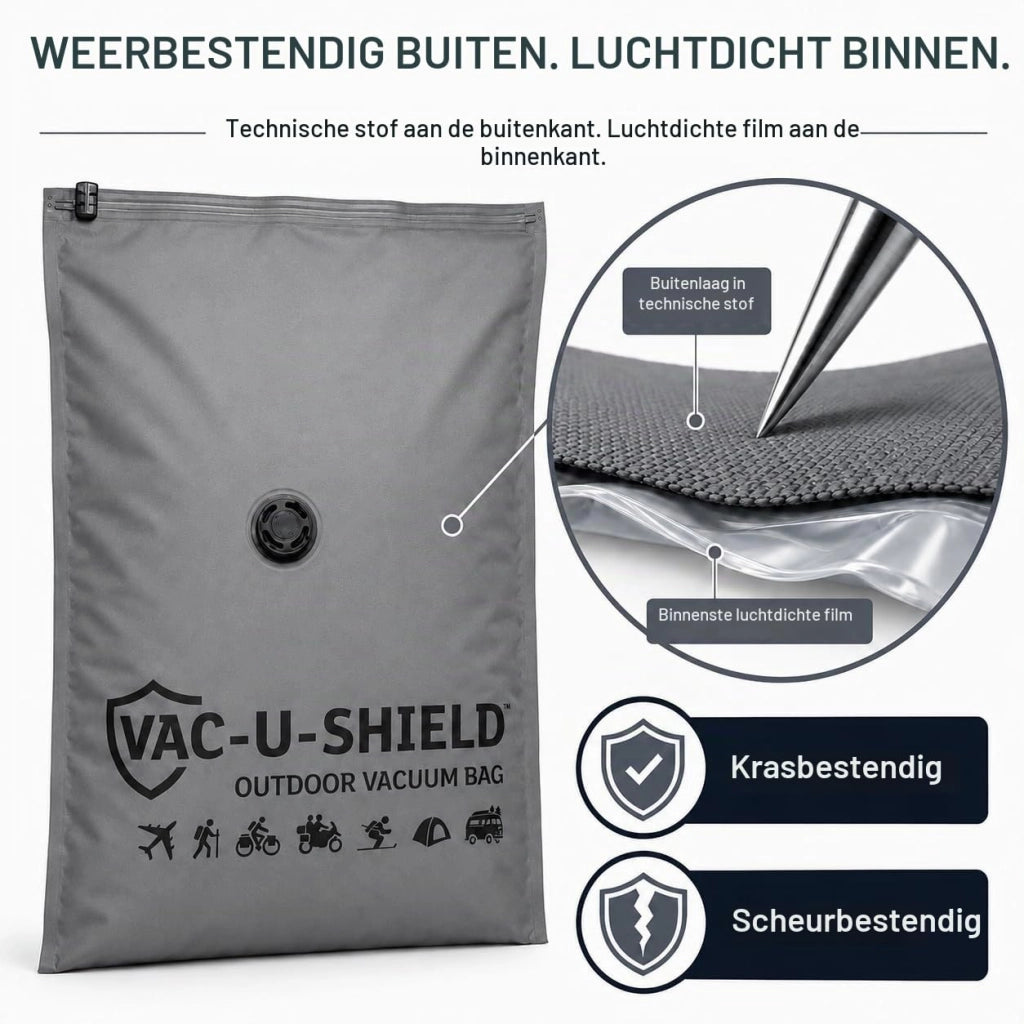 2 sacchetti sottovuoto 86x60 cm + pompa USB-C, per uso esterno, colore grigio