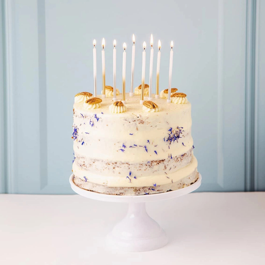 16 candeline dorate per compleanno con supporti, 10 cm, design sfumato