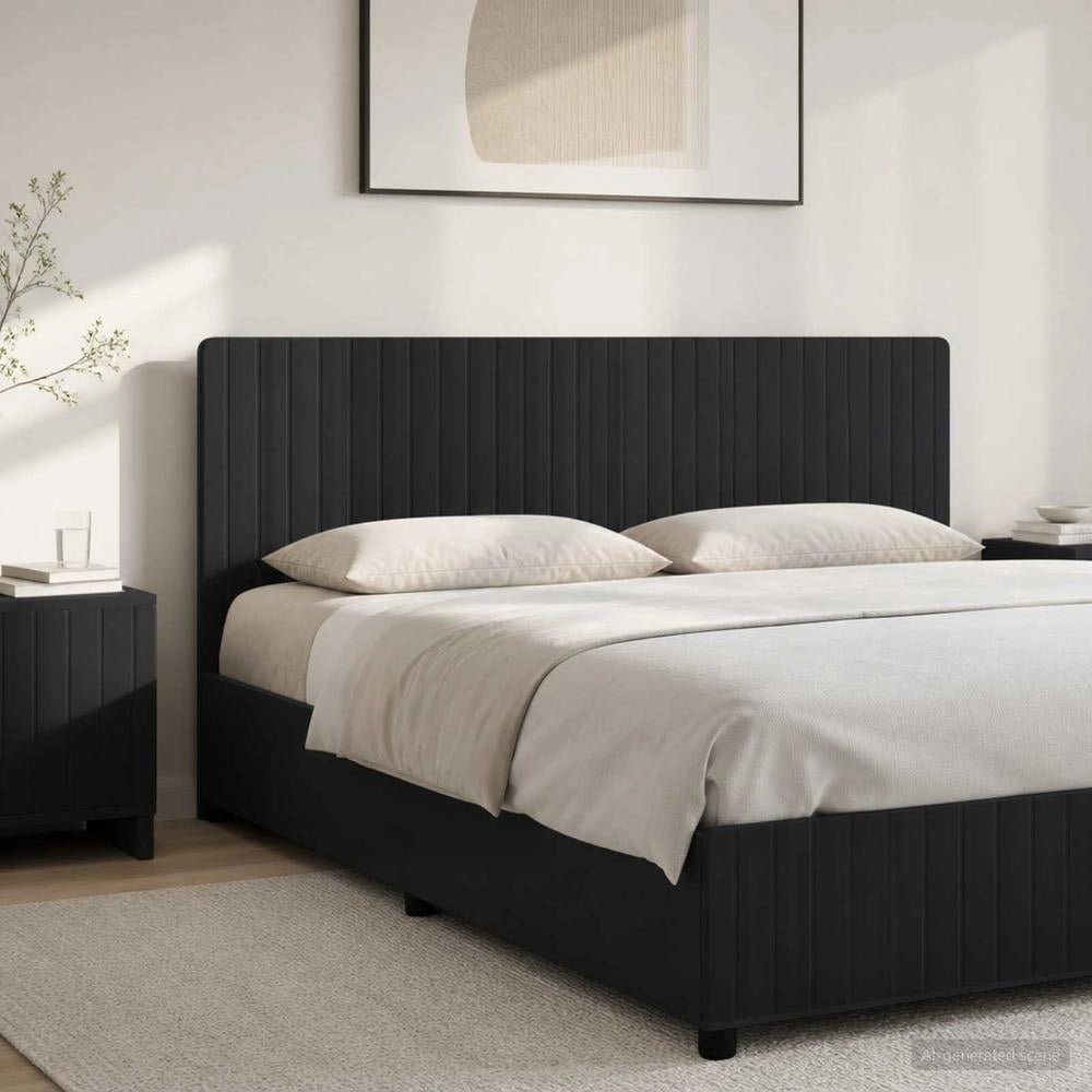 Testiera da Muro ZWOLLE Nero Legno ingegnerizzato