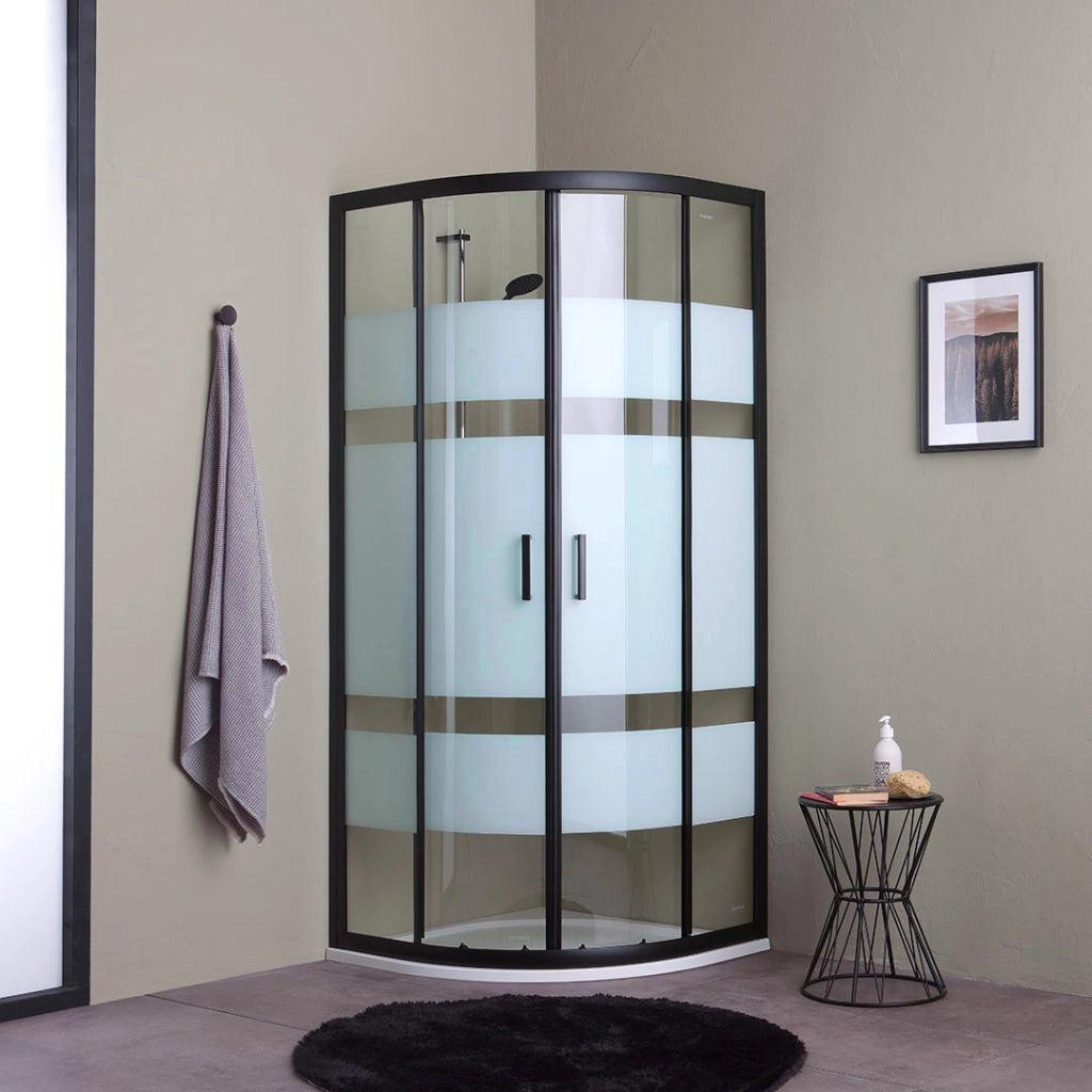 Box doccia semicircolare 80x80 cristallo nero