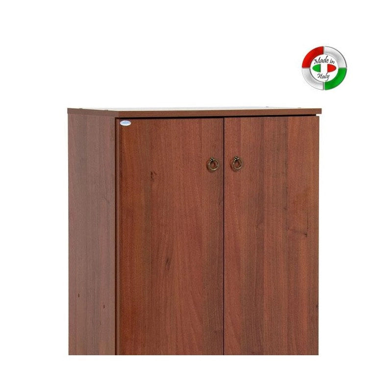 Armadio scarpiera Noce Antico in legno nobilitato 2 ante-4 ripiani h130x71x38