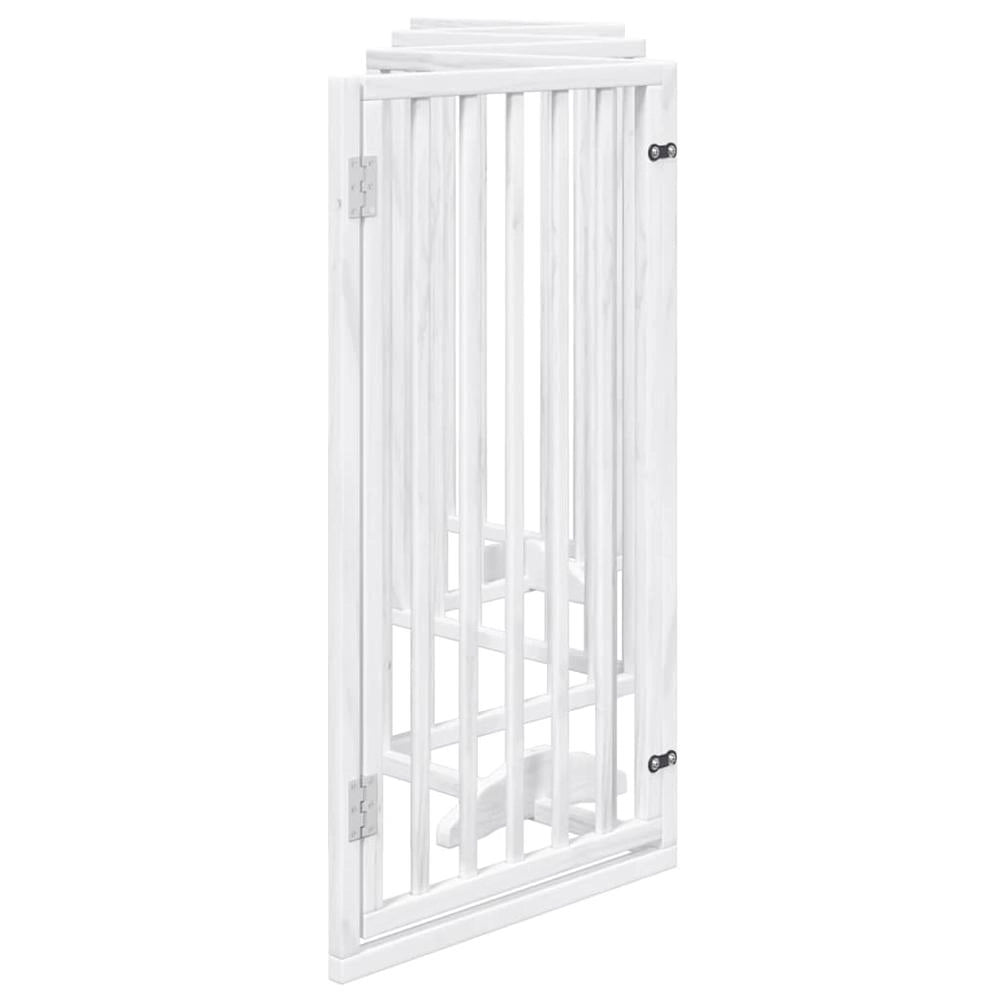 Cancelletto cani con porta pieghevole 6 pannelli bianco 300 cm