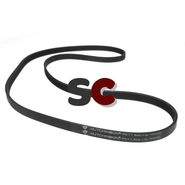 Cinghia per lavatrici, modello 1275 PJE, 1275 mm, cinghia a forma di J, elastica