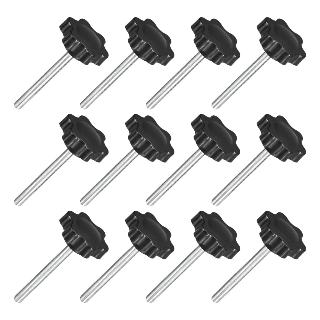 12 elementi di fissaggio a molla M4x40 mm, in plastica esagonale, azionamento manuale