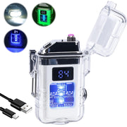 Accenditore elettrico USB, ricaricabile, con doppia scintilla, dotato di display