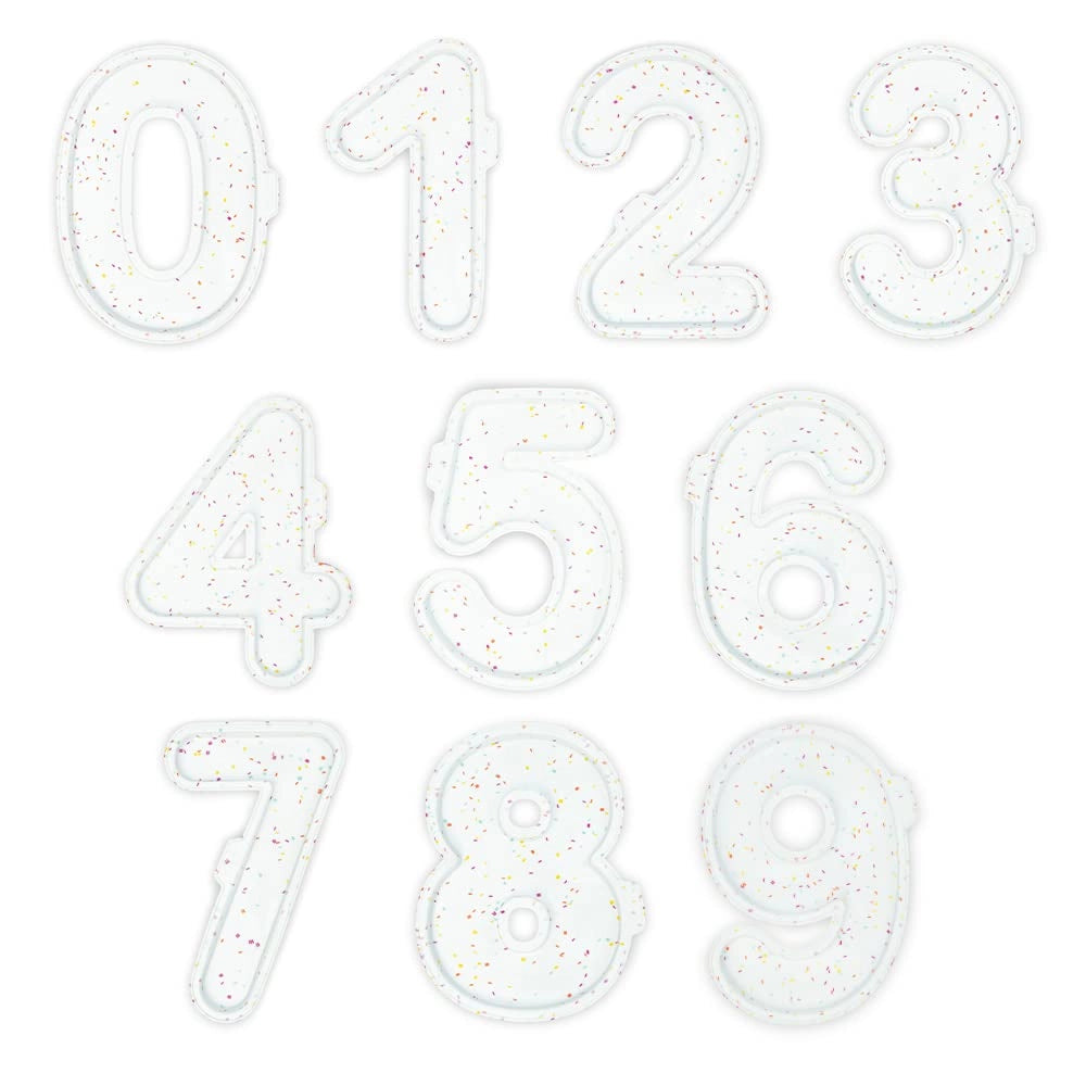 Stampo in silicone per decorazioni a forma di numeri, set da 2, dimensioni 30x20x2 cm