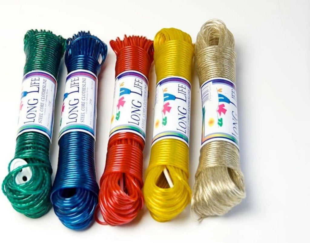 Corda per stendino, lunghezza 25 metri, anima in acciaio, rivestimento in PVC, diametro 3 mm, disponibile in diversi colori