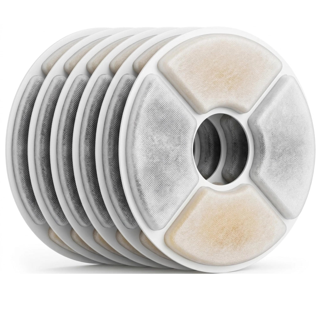 Filtri per fontanelle per gatti, 2 pezzi, 126x35 mm, forma rotonda, con carbone attivo