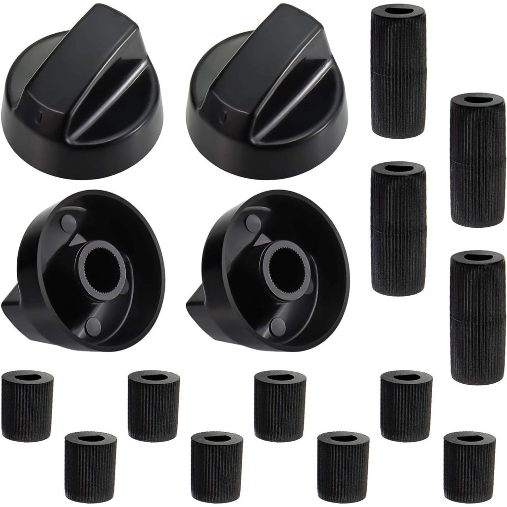 4 pulsanti a incasso con 12 adattatori, colore nero, universali