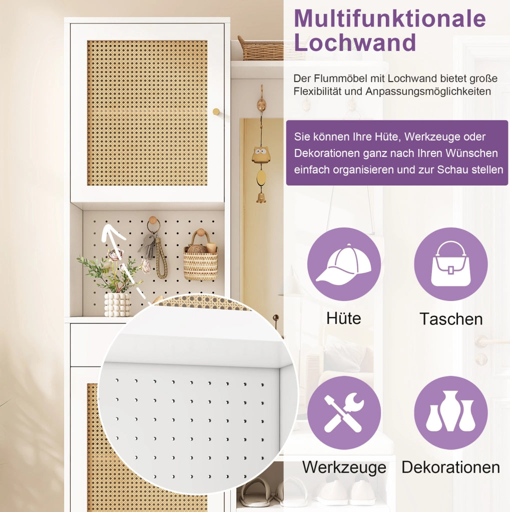 Mobile ingresso con panca, specchio e scarpiera, 99x35x180 cm