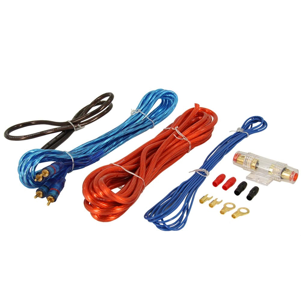 Kit di cavi da 750W, sezione 10mm², lunghezza 5 metri, AWG 8, per amplificatori