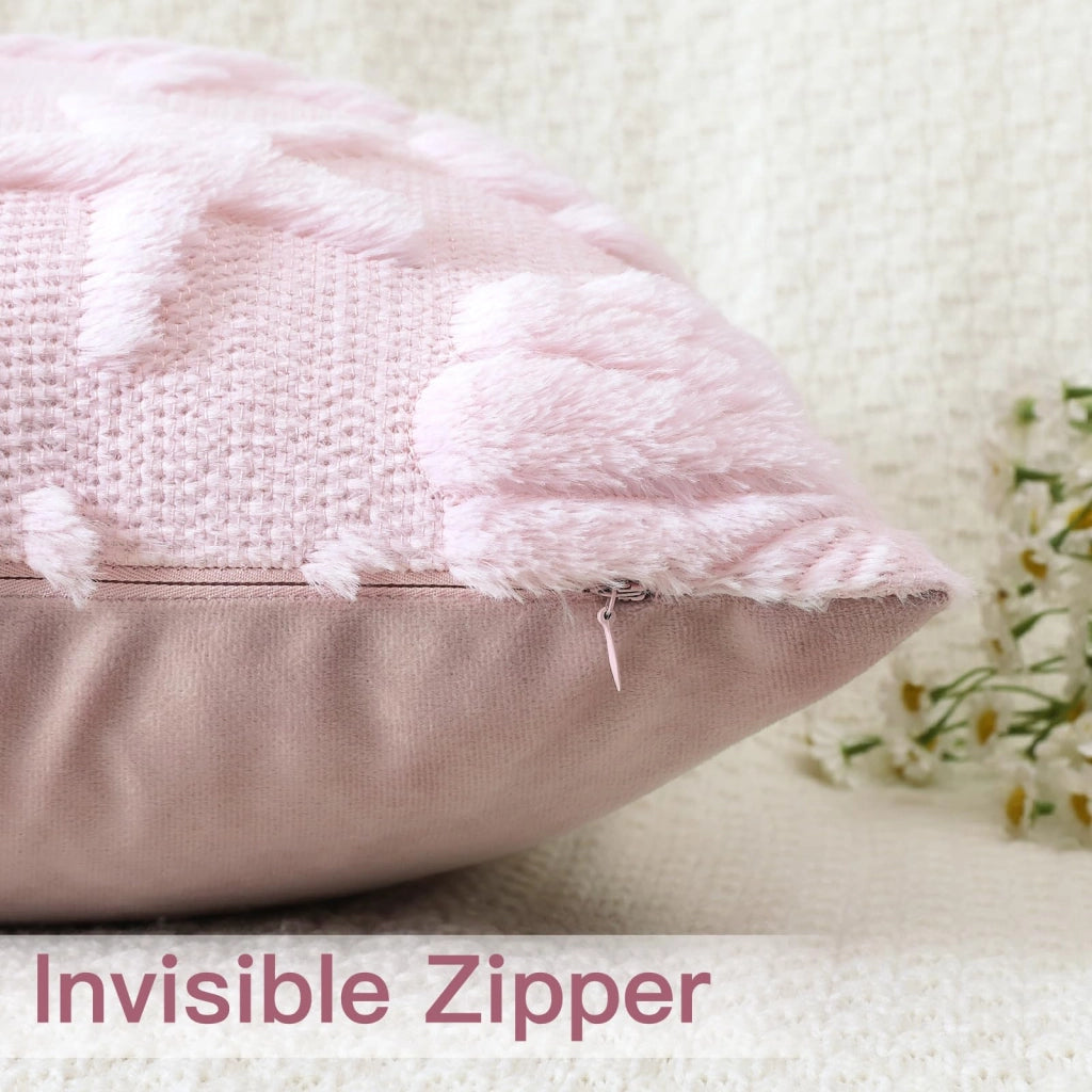 Coperte per cuscini in lana, 2 pezzi, 30x50 cm, rosa