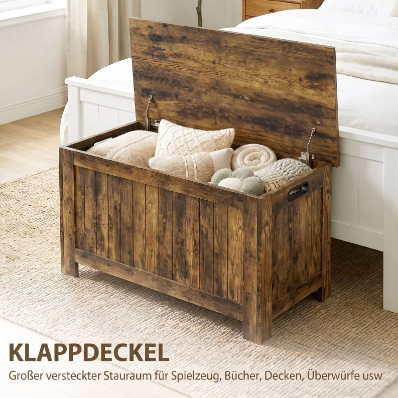 Cassapanca contenitore in MDF marrone rustico 81 × 40 × 46 cm