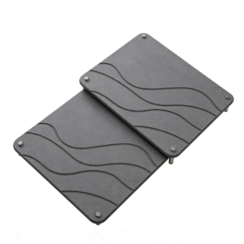 Set da 2 tappetini in terra di diatomee, color grigio scuro, 40x30 cm