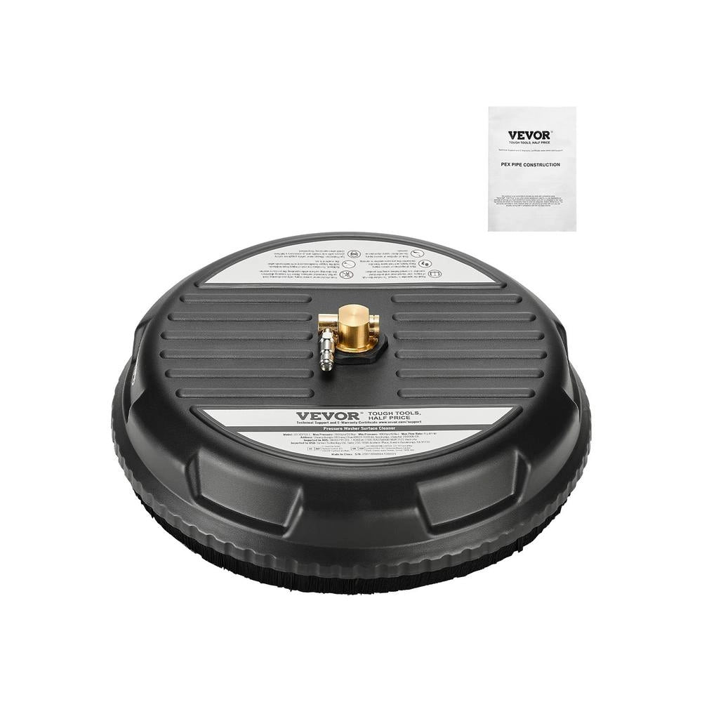 Lavapavimenti per Idropulitrice QD-XDP06 385 mm, 206,8 bar Max, Connettore Rapido 1/4", 4 Ruote, Pulitore Superfici per Cemento e Patio, Nero
