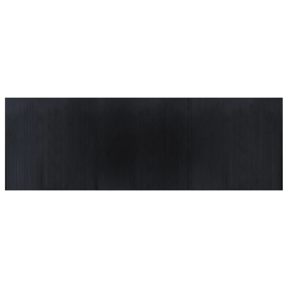 Tappeto Rettangolare Nero 100x300 cm in Bambù
