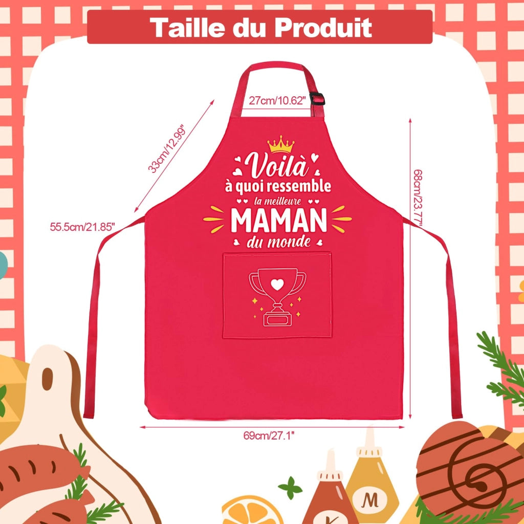 Grembiule da cucina per mamme, regolabile, impermeabile, con tasca