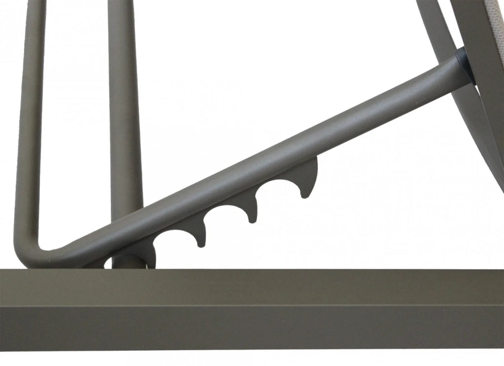 Lettino Prendisole da Giardino con Tettuccio in Alluminio Malo Taupe
