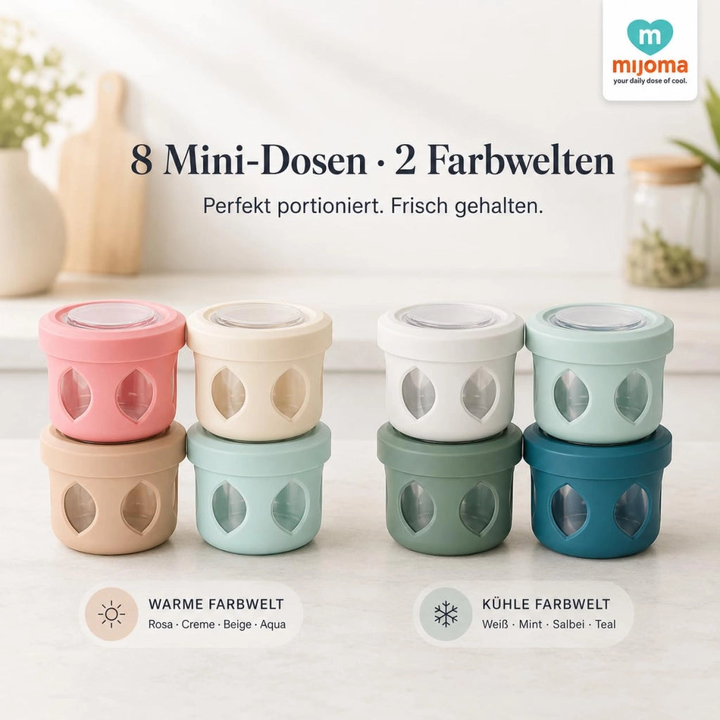 Set di 8 contenitori piccoli da 115 ml, ideali per snack e salse
